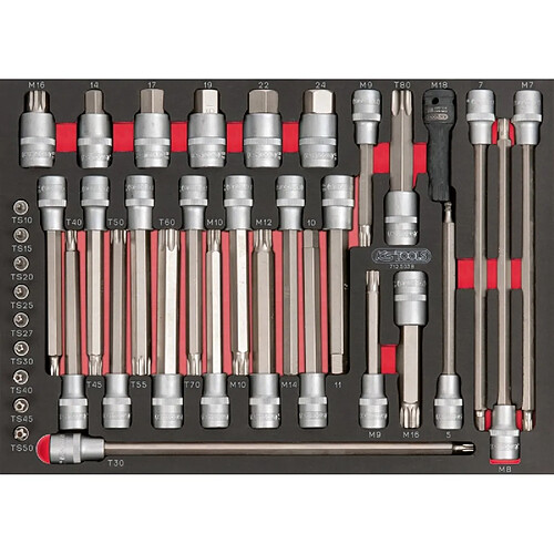 KS TOOLS 712.5038 Module d'embouts longs pour la mécanique 1/4'' - 1/2'', 38 pièces