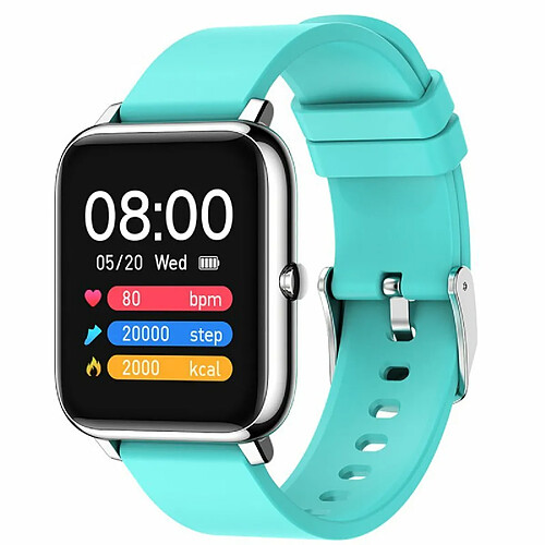 P22 Multi Fonction Montre Intelligente Ip67 Étanche Sports Fitness Surveillance De La Pression Artérielle Bracelet Bleu Clair