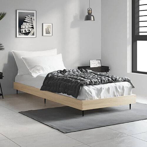 vidaXL Cadre de lit sans matelas chêne sonoma 75x190 cm