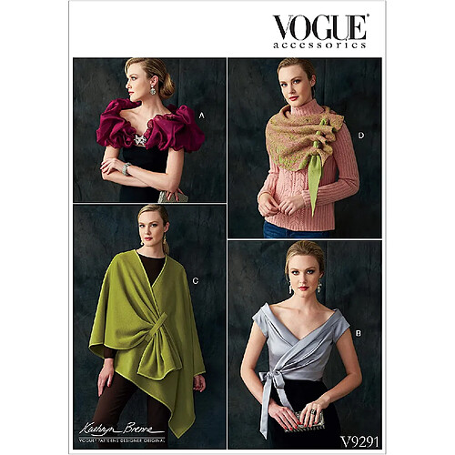 Vogue Patterns Écharpe pour femme Multicolore 15 x 0,5 x 22 cm