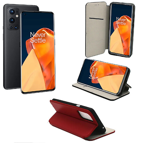 Xeptio OnePlus 9 PRO / One Plus 9 PRO 5G Etui Protection Portefeuille rouge à Rabat avec Porte Cartes - Housse Folio Coque Antichoc