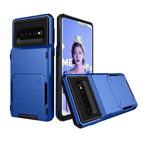 Wewoo Coque Renforcée Housse de protection antichoc TPU + PC pour Galaxy S10 avec fente carte bleue