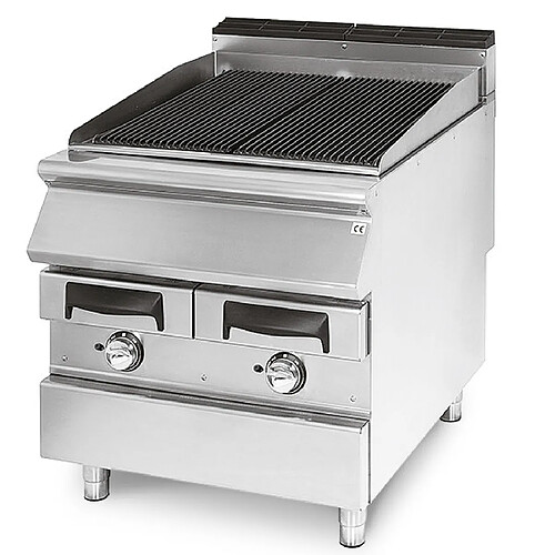 VIRTUS GROUP Grillade Gaz, Zone de Cuisson en Fonte, Viande/Poisson P730mm - L800 - Virtus