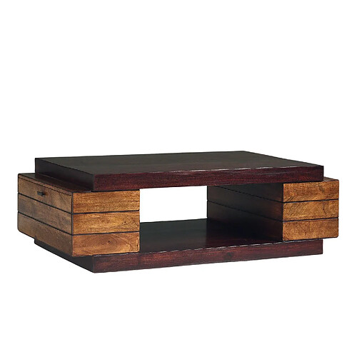 BOIS & CHIFFONS Table basse rectangulaire bois bicolore | Manguier Herods