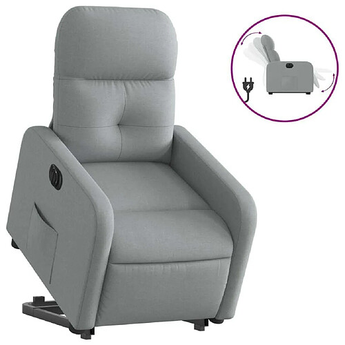 Maison Chic Fauteuil Relax pour salon, Fauteuil inclinable électrique gris clair tissu -GKD40126