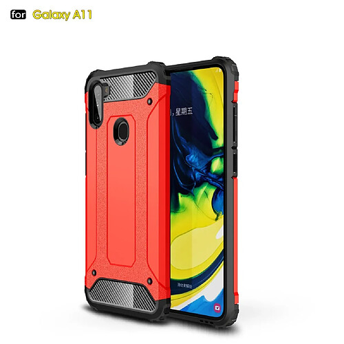 Coque en TPU combo garde d'armure rouge pour votre Samsung Galaxy A11