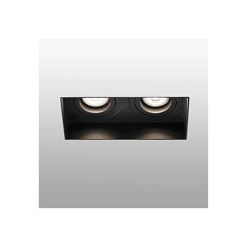 Faro Barcelona Downlight encastré carré inclinable Trimless noir, GU10