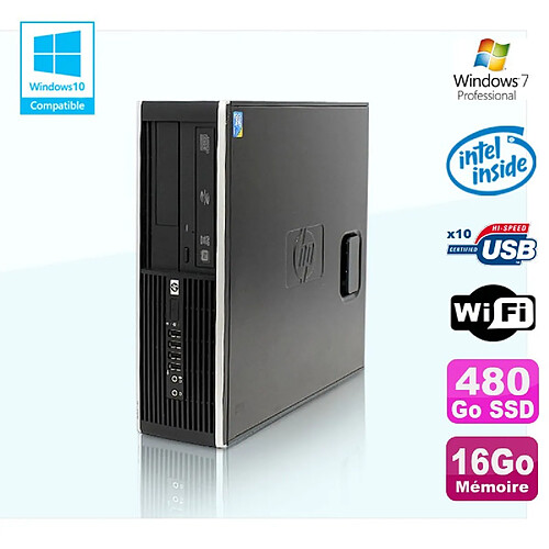 PC HP Compaq Elite 8100 SFF G6950 2,8 GHz 16Go 480Go SSD Wifi Graveur W7 Pro · Occasion