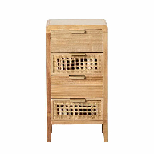 BigBuy Home Table de Nuit HONEY Naturel Bois de paulownia Bois MDF 40 x 30 x 77,5 cm