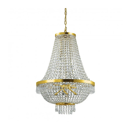 Ideal Lux Grand Chandelier Caesar Métal Or 12 ampoules 110cm