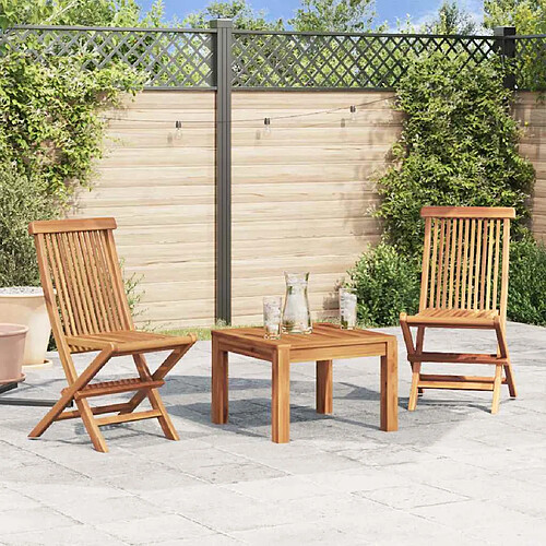 vidaXL Chaises pliables de jardin lot de 2 Bois de teck solide