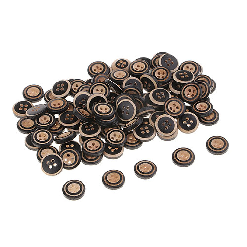 100pcs 4 trous en bois boutons boutons décoratifs pour la fabrication de cartes rouge bricolage