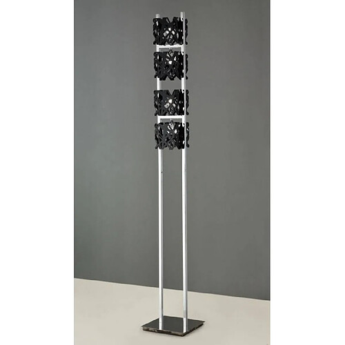 Luminaire Center Lampadaire Tokio 4 Ampoules G9, noir brillant/chrome poli