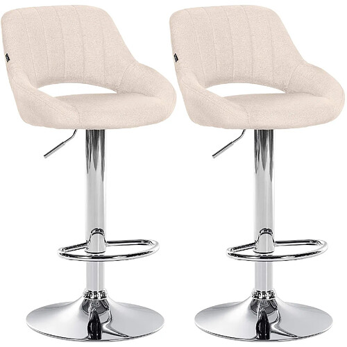 Non Lot de 2 tabourets de bar Milet tissu C