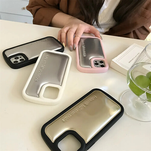 GUPBOO Étui pour iPhone13 Étui souple pour téléphone portable de couleur unie avec lettres anglaises simples