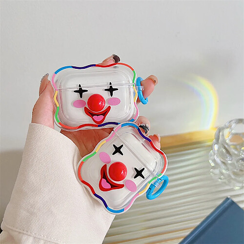 GUPBOO Airpods Coque Housse Étui Protecteur Compatible pour AirPods Pro-personnalité d'expression drôle de clown