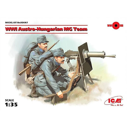 Icm Figurine Mignature Wwi Austro-hungarian Mg Team