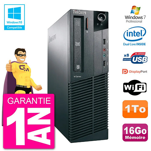 PC Lenovo ThinkCentre M82 SFF G2020 RAM 16Go Disque Dur 1To Graveur DVD Wifi W7 · Occasion