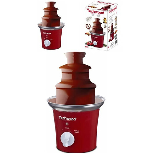 Fontaine à Chocolat - TECHWOOD - Cascade 3 étages - Rouge - 70W - Garantie 2 ans