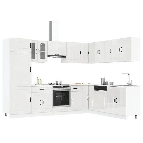 vidaXL Ensemble d'armoires de cuisine 14 pcs Kalmar bois d'ingénierie