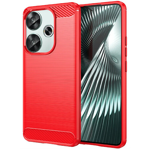 Htdmobiles Coque pour Xiaomi Redmi Turbo 3 5G et Poco F6 5G - housse etui silicone gel carbone + verre trempe - ROUGE