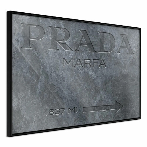 Paris Prix Affiche Murale Encadrée Prada Grey 45 x 30 cm Noir