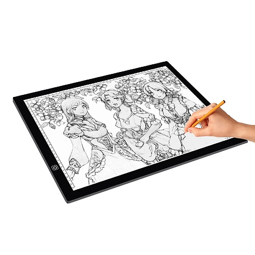 Wewoo Tablette graphique 8W 5V LED USB Trois niveaux de luminosité Acrylique échelle A3 Dimmable Cartes copie Anime Sketch Drawing Sketchpad avec câble USB