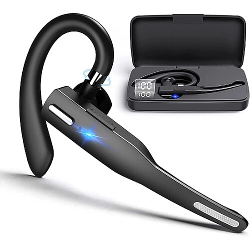 Oreillette Bluetooth pour téléphone portable, oreillette Bluetooth avec microphone compatible avec les téléphones Android et IPhone. Mains libres sans fil avec suppression du bruit pour la conduite au bureau