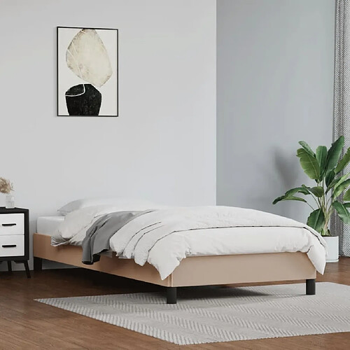 vidaXL Cadre de lit sans matelas cappuccino 90x200 cm similicuir