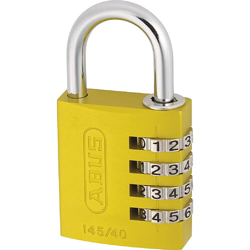 ABUS Cadenas antivol à combinaison 4 Chiffres – Jaune 145/40