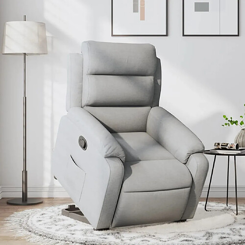 vidaXL Fauteuil inclinable Gris clair Tissu