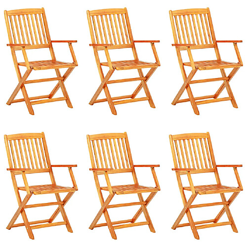 Maison Chic Mobilier à dîner de jardin 7 pcs- Ensemble table et chaises d'extérieur - Salon/Mobilier de jardin classique Bois d'acacia solide -MN27369