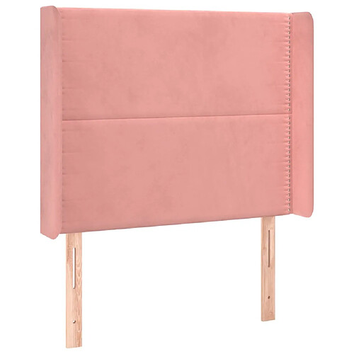 Maison Chic Tête de lit moderne avec oreilles pour chambre - Décoration de lit Rose 83x16x118/128 cm Velours -MN48848