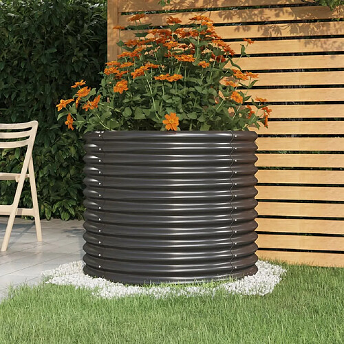 vidaXL Jardinière Acier enduit de poudre 80x80x68 cm Anthracite