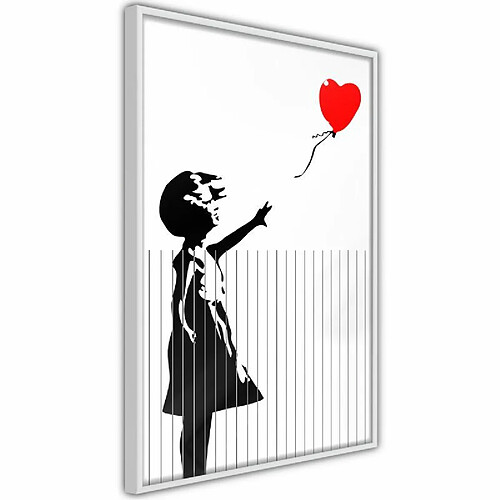 Paris Prix Affiche Murale Encadrée Banksy Love is in the Bin 20 x 30 cm Blanc