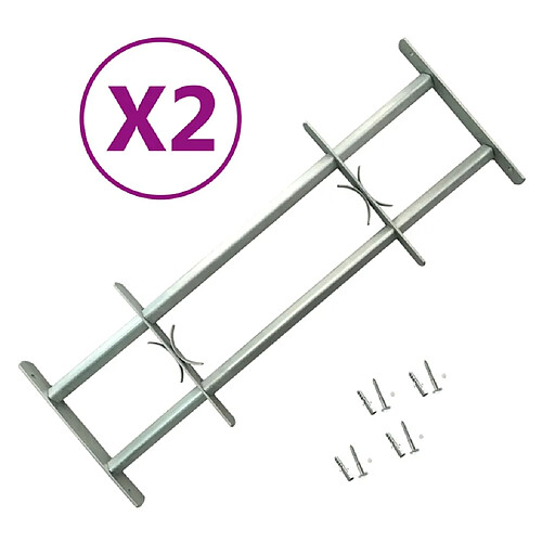 vidaXL Grilles réglables de sécurité de fenêtres 2 pcs 700-1050 mm