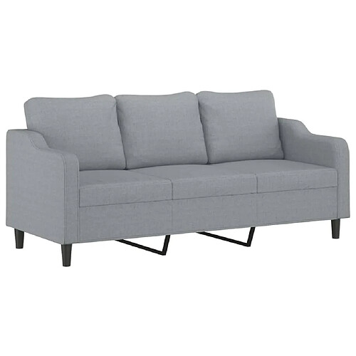 Maison Chic Canapé à 3 places,Canapé droit,Sofa de Salon,Banquette Gris clair 180 cm Tissu -GKD284639