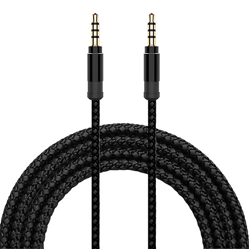 Voiture tressée en nylon de câble audio de jack de 3.5mm mâle à bleu de câble AUX de 1.5m AUX