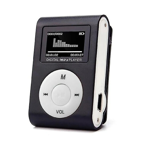 Universal Mini lecteur mp3 portable clip music support 32 Go SD TF LCD (noir)