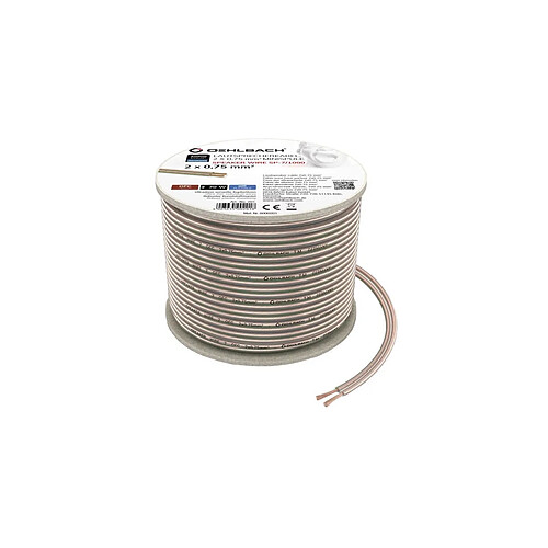 Oehlbach Bobine Speaker Wire 2 x 0,75 mm transparent - Bobine de Câble d'Enceinte de 20 m