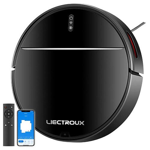 Liectroux M7S Pro Robot Aspirateur Balayage Aspirateur Vadrouille Navigation Carte 2D Intégrée, Batterie 4400mAh - Noir