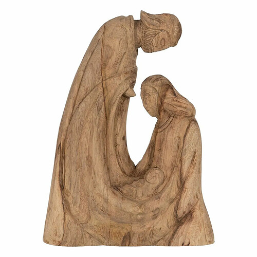 BigBuy Christmas Accesoires pour crèche de Noël Naturel Bois de manguier 28 x 5,5 x 37 cm