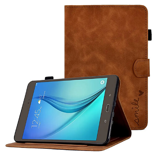 Etui en PU avec support et porte-cartes pour votre Samsung Galaxy Tab A 8.0 SM-T350 (2015) - marron