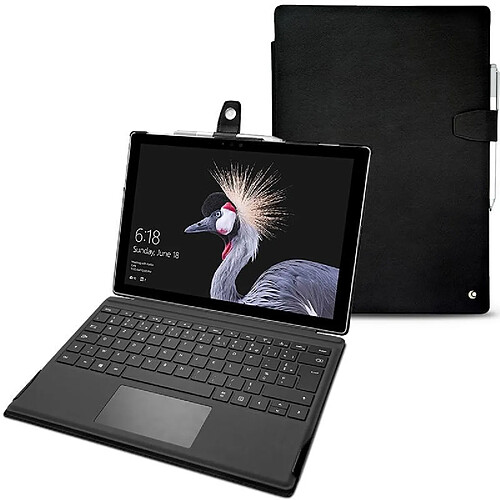 Housse cuir Microsoft Surface Pro 6 - Seconde peau - Negre poudro ( Pantone #111212 ) - NOREVE