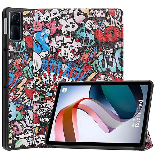 Etui en PU fonction d'éveil/veille automatique avec support pour votre Xiaomi Redmi Pad - graffiti