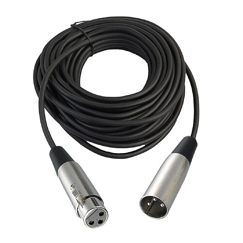 CÂBLE D'EXTENSION MICROPHONE MICROPHONE XLR 3 Broches MÂLE À FEMELLE NOIR 65ft