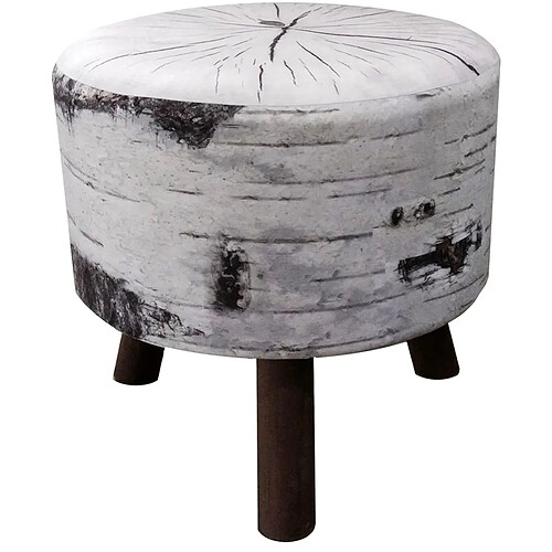 Jardindeco Pouf imitation rondin de bouleau.