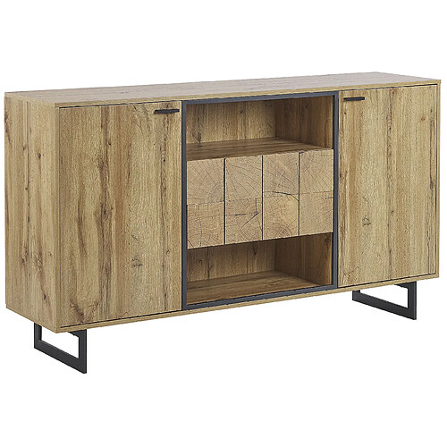 Beliani Commode BOISO 89 cm Bois clair