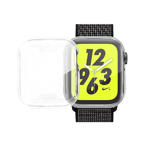 Wewoo Coque en TPU plaqué pleine couverture pour Apple Watch séries 5 et 4 de 44 mm transparent