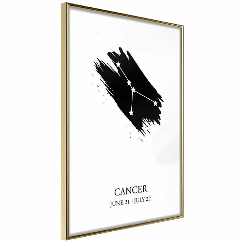 Paris Prix Affiche Murale Encadrée Zodiac Cancer I 40 x 60 cm Or